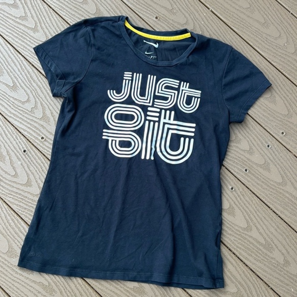 Nike “”Just do it” Dri-Fit black T-shirt SZ M